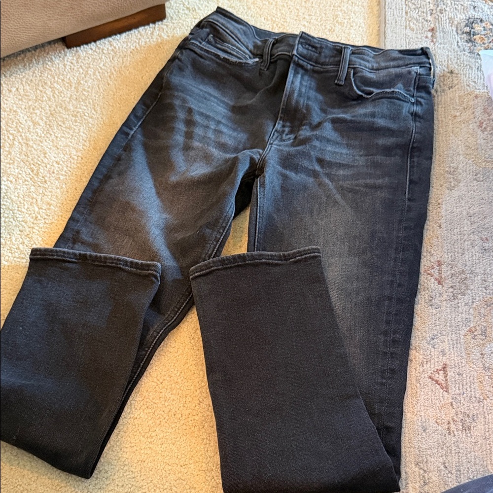 MOTHER Dark Gray Skinny Jeans